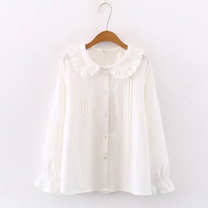 Baby and Girl Peter Pan Collar Blouse With Puff Sleeves Pattern