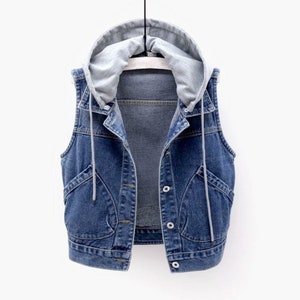 Girls jean store jacket vest