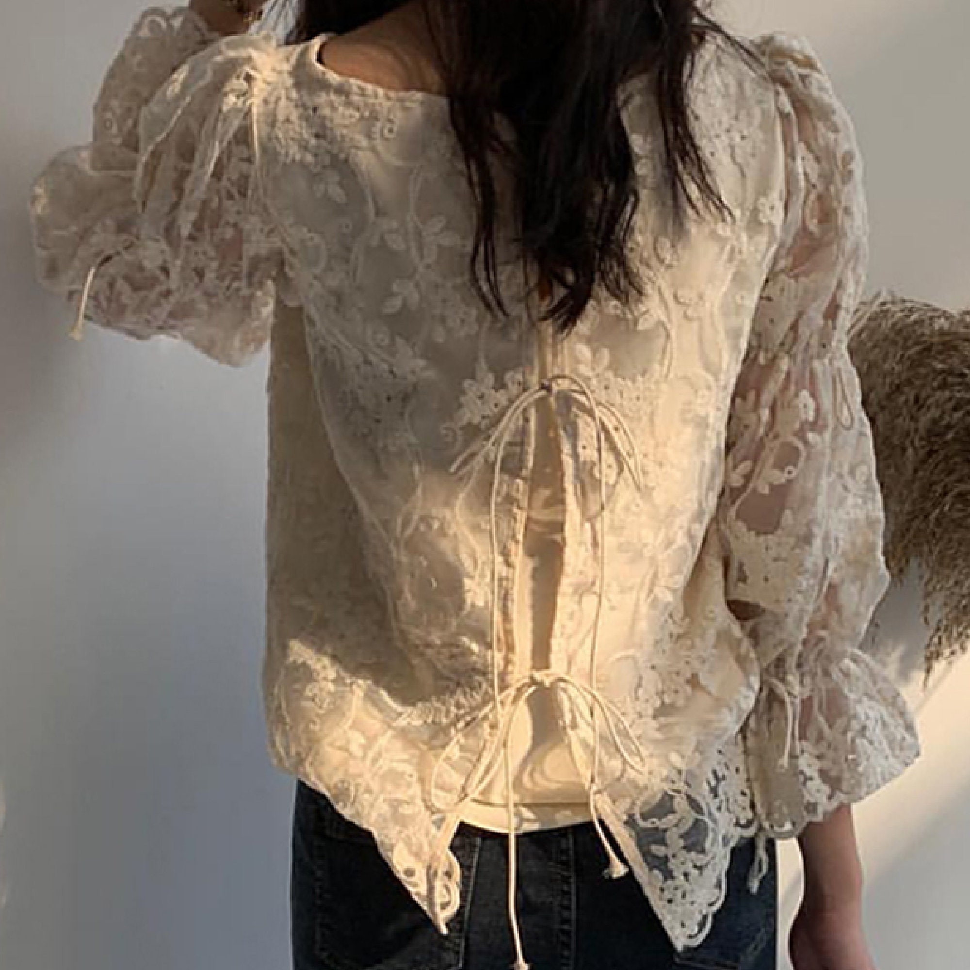 Embroidery Lace Blouse Peasant Victorial Women Shirt Floral Etsy Canada