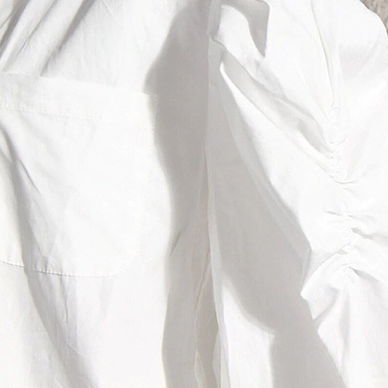 Women Cotton Top Set Puffy Sleeve Edwardian Blouse Blue Crop - Etsy