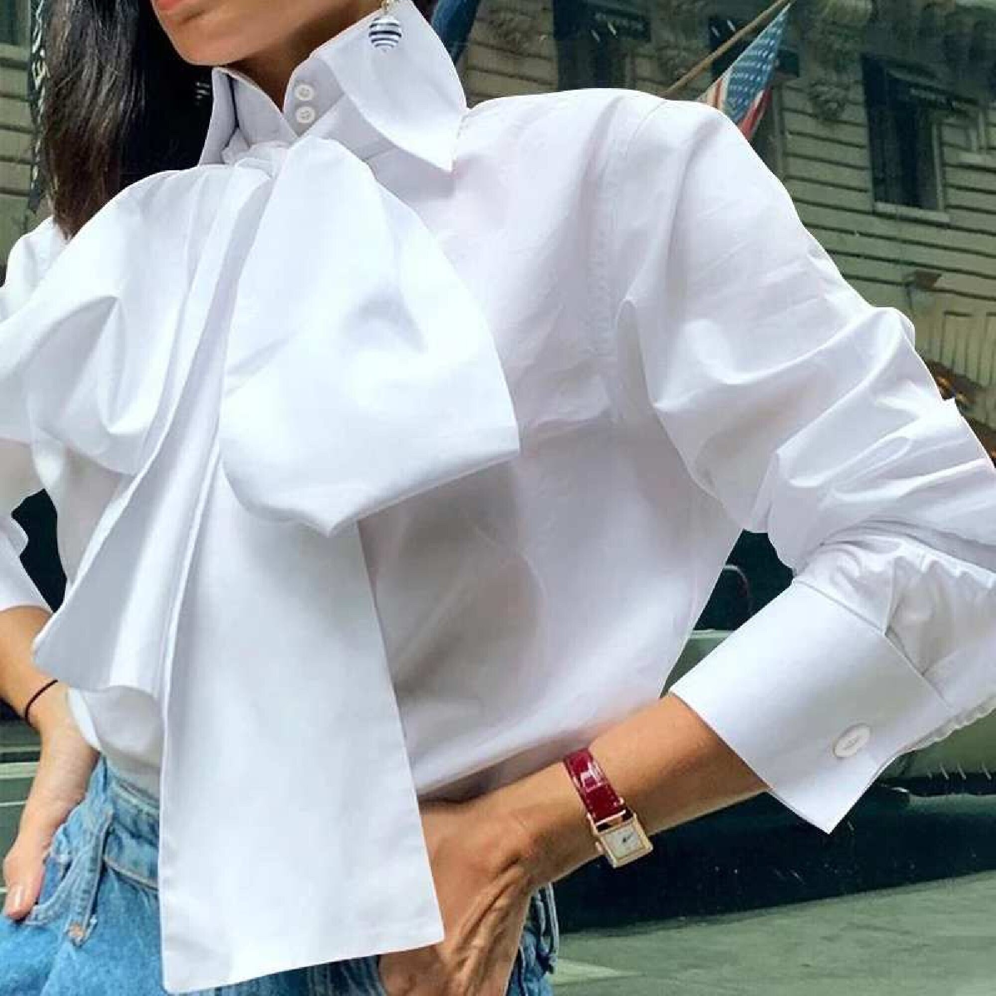 Women Elegant Shirt Long Sleeve White Blouse Casual Office | Etsy