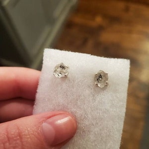Handgefertigt Diamant Gitter Stud Ohrringe Solide 925er Silber Damen Schmuck 