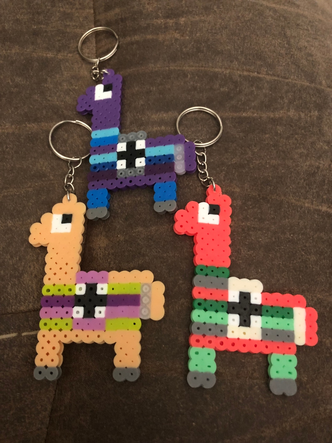 Perler Bead Llama Keychains Etsy
