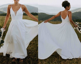 beige and white wedding dress