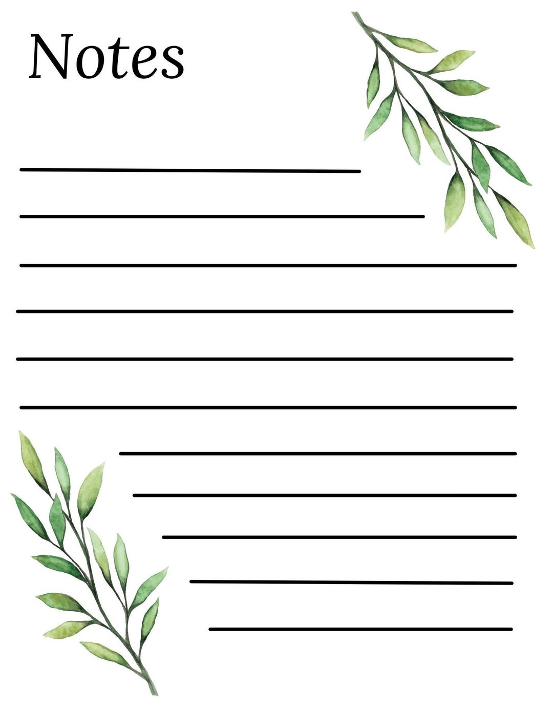 Minimalist Notes Template - Etsy