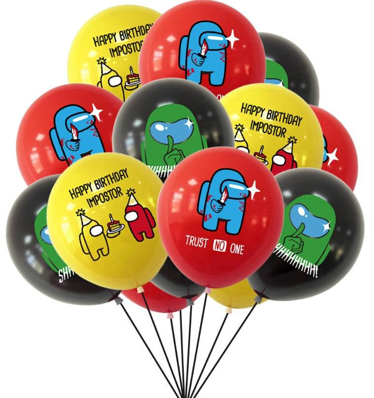 12PCS Among Us Birthday Party Latex / Foil Balloons Among Us Etsy