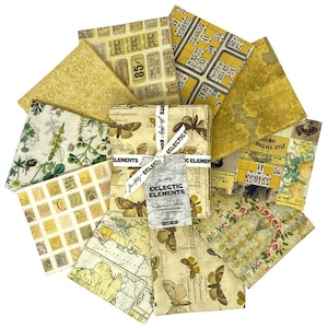 Tim Holtz Yellow Palette FQ Bundle 10pcs. FreeSpirit Fabrics