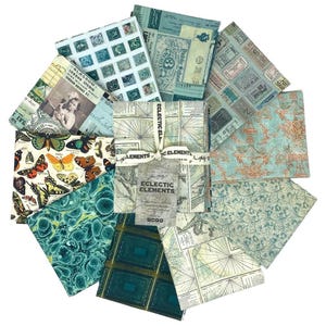 Tim Holtz Teal Palette FQ Bundle 10pcs. FreeSpirit Fabrics