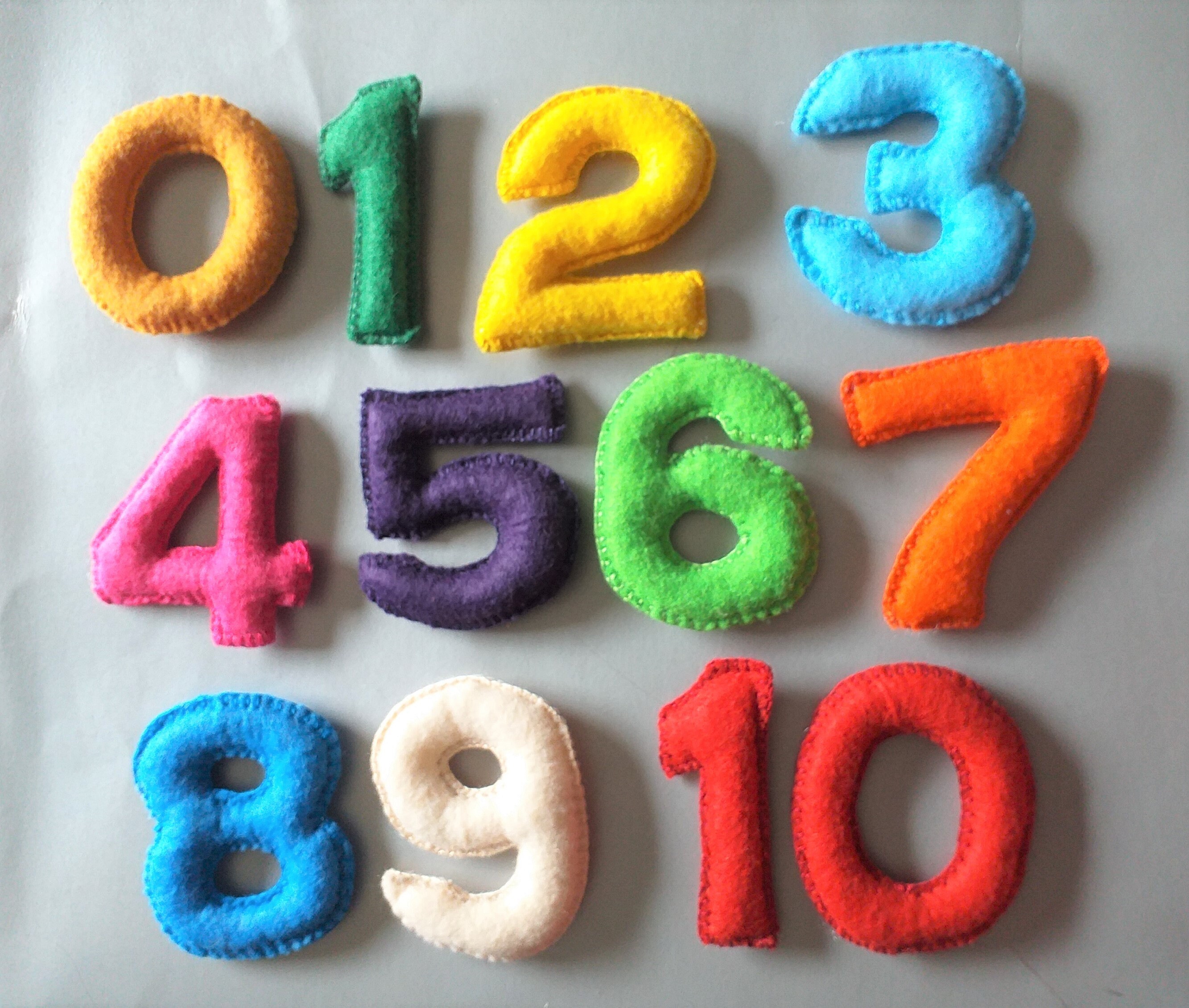 Hand made colorful Felt number set 0 to 10 Kids learning and Etsy
