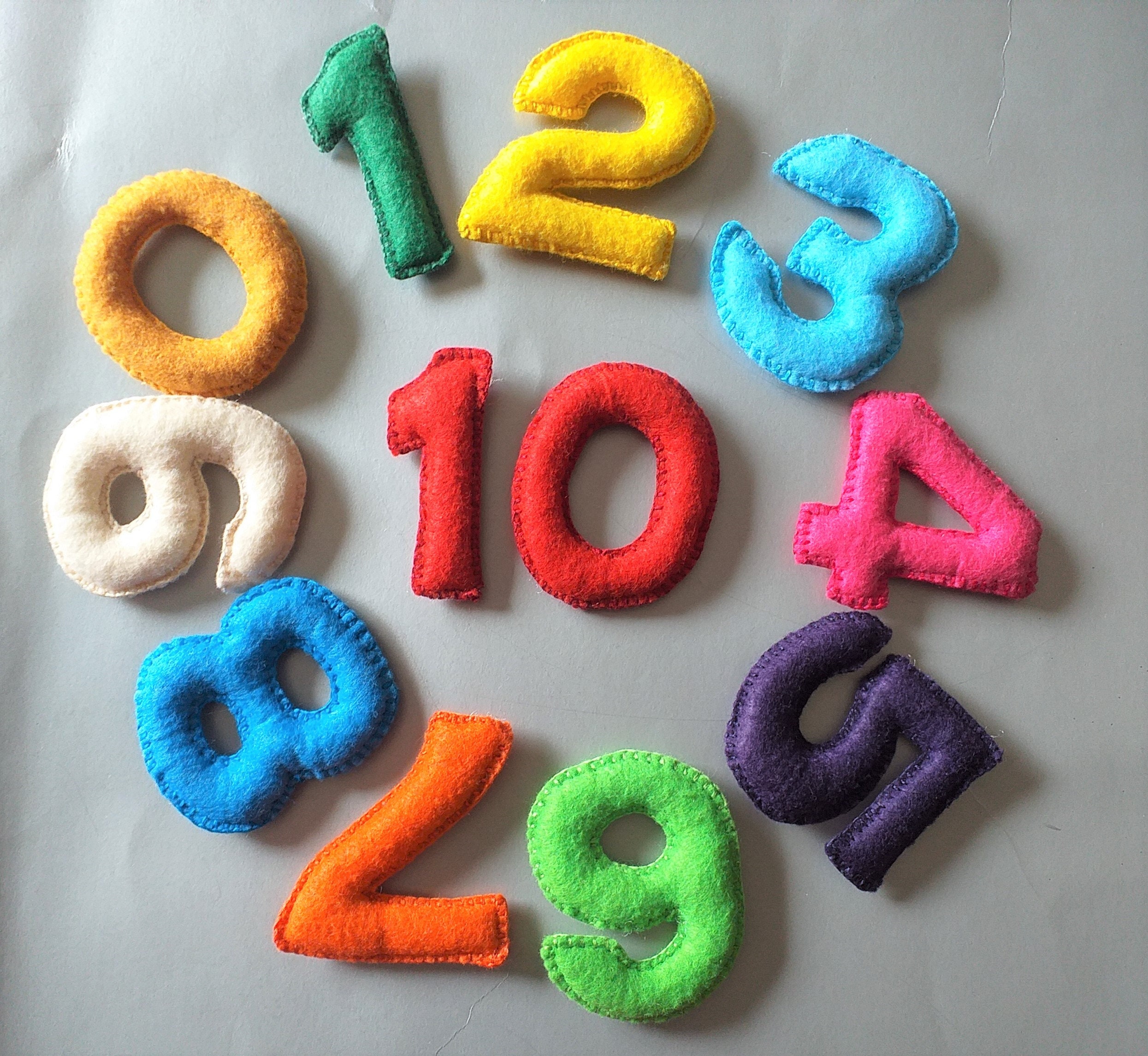 Hand made colorful Felt number set 0 to 10 Kids learning and Etsy