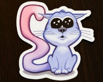 Cute Kitty Sticker -- Cat, Kitten, Pet, Animal, Cartoon, Laptop Sticker, Notebook Decoration, Water Bottle Decal, Computer, Phone Decoration