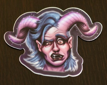 Tiefling Woman Sticker -- Art, DnD, Magical, Illustration, Fantasy, Laptop Stickers, Notebook Decal, Phone Decoration, Water Bottle