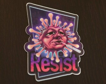 Coronavirus Resist Sticker -- COVID, Virus, Art, Artwork, Pandemic, 2020, Laptop Sticker, Notebook Decoration, Phone Decal, Water Bottle Art