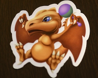Baby Dragon Sticker -- Art, Cartoon, Fantasy, DnD, Creature, Vinyl, Laptop Sticker, Notebook Decal, Phone Decoration, Water Bottle Sticker