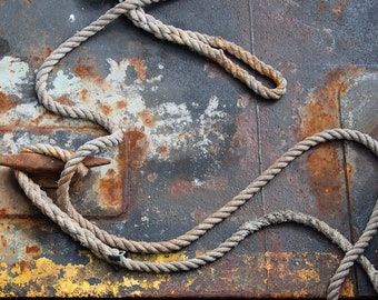 Photograph of Rope on Deck (up to 24x36 inches) -- Photography Print, Sailing, Nautical Decor, Wall Decor, Home Decor, Wall Art