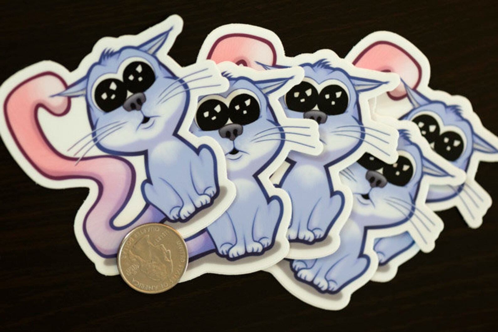 Lot De 50 Autocollants Chat Mignon – Neuf Sous Blister, Multicolore, Vinyle Autocollant