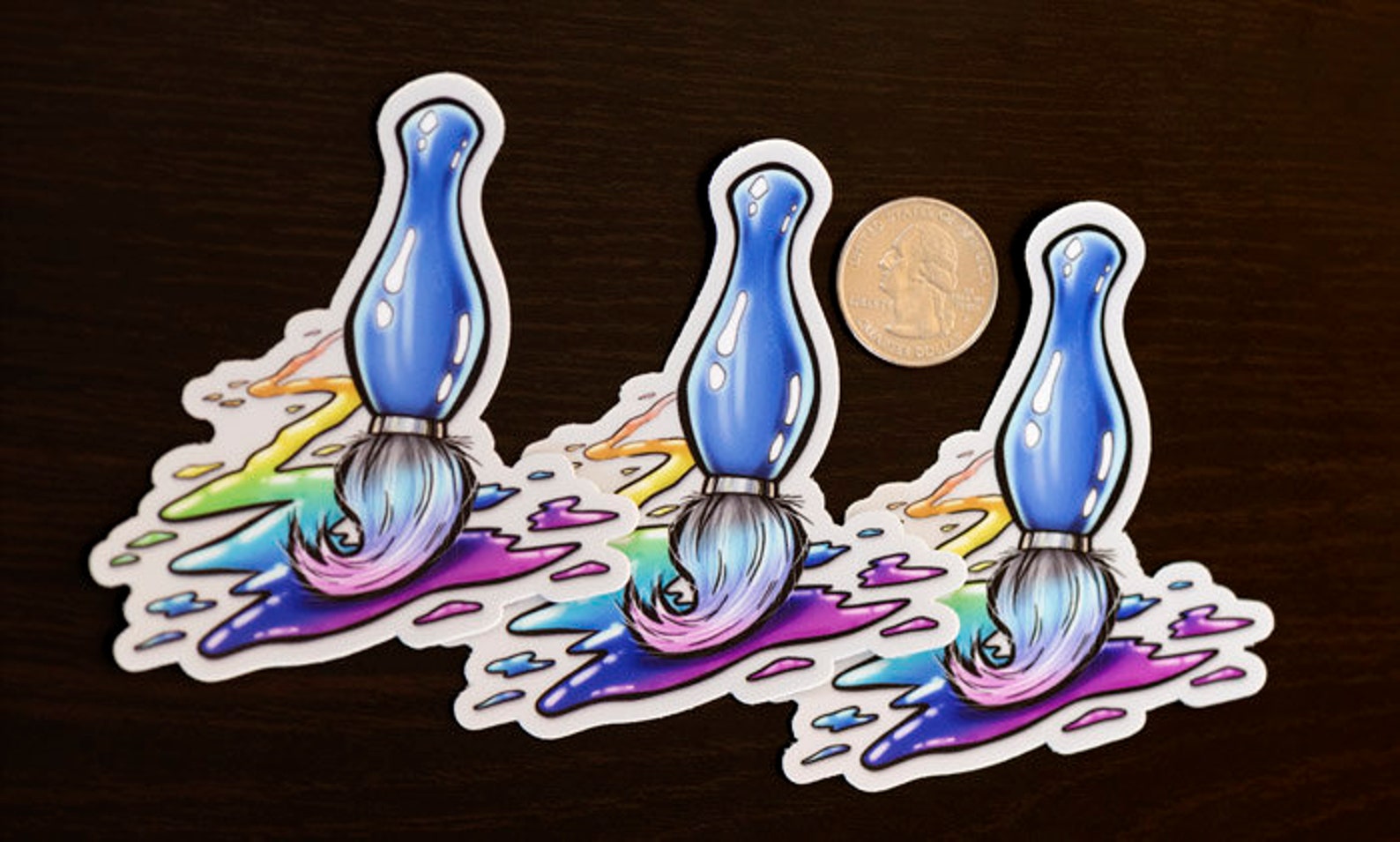 Colorful Rainbow Paint Brush Sticker Art Artist Creative Etsy