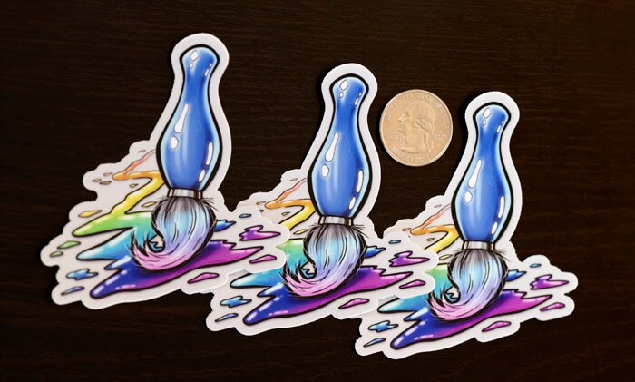Colorful Rainbow Paint Brush Sticker Art Artist Creative - Etsy