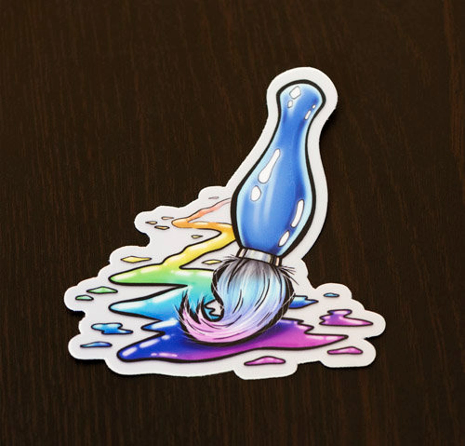 Colorful Rainbow Paint Brush Sticker Art Artist Creative Etsy