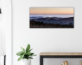 Santa Cruz Mountains at Sunset on Canvas -- Panoramic Landscape Ready to Hang, Wall Decor for Your Home, Peaceful Decoration for Any Room