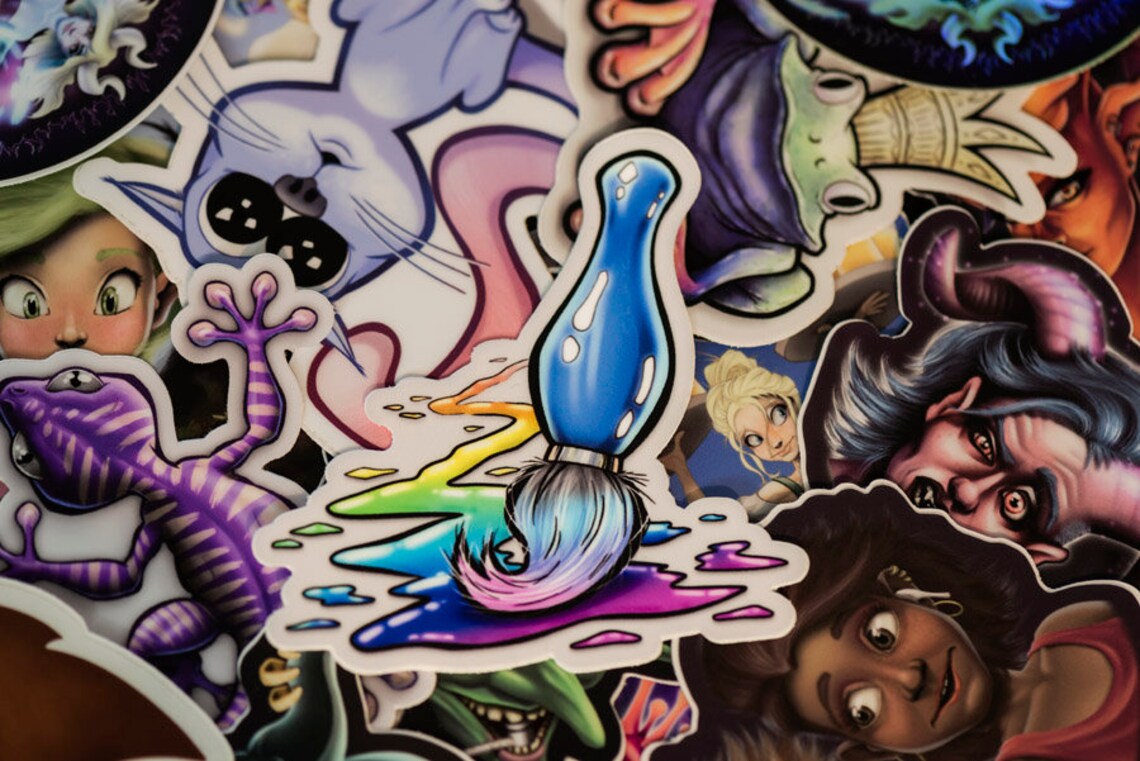 Colorful Rainbow Paint Brush Sticker Art Artist Creative - Etsy