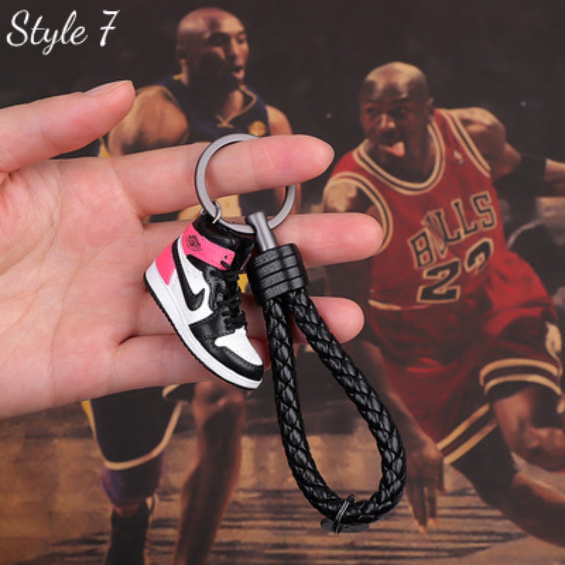 mini jordan sneaker keychain