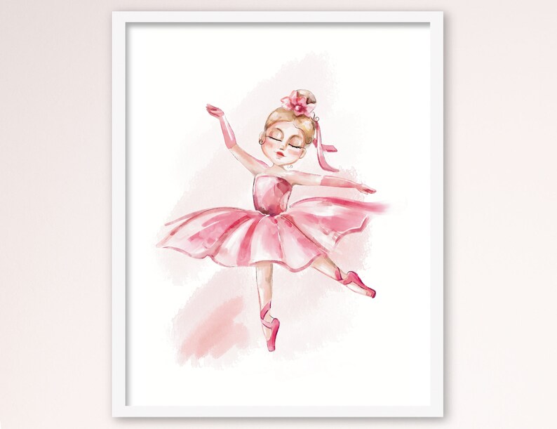 Watercolor Ballerina Baby Girl Ballerina Wall Art for Girls Etsy