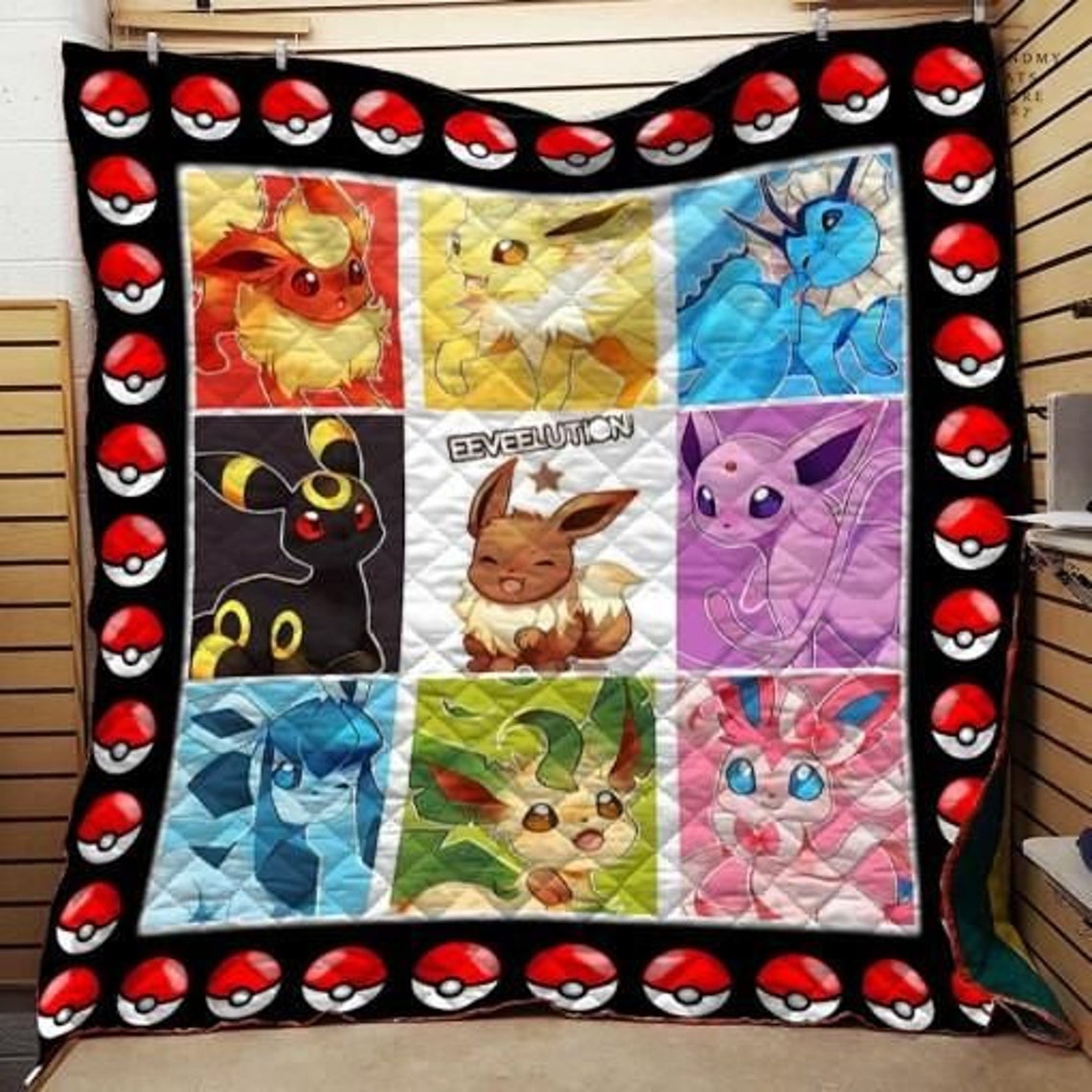 Pokemon Eevee Evolution 02 Quilt Blanket Bedding Family Gift | Etsy
