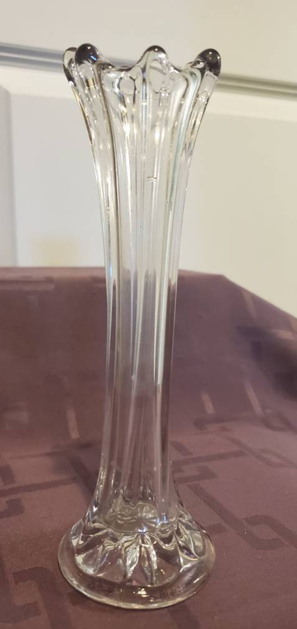 Imperial Glass Clear Morning Glory Swung Glass Panelled Vase 7 Etsy