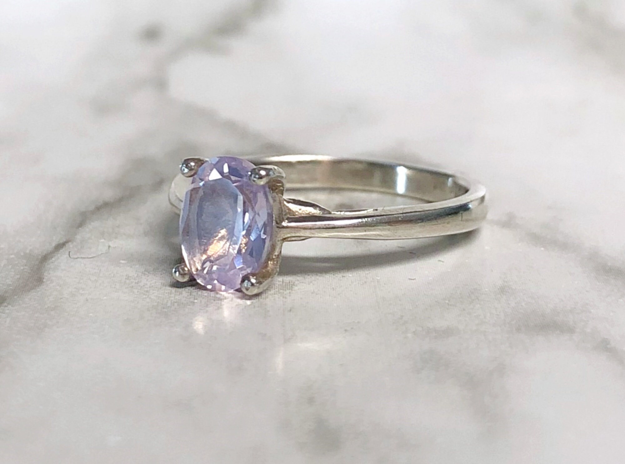 Lavender Moon Quartz Ring Natural Rare Lavender Moon Quartz Etsy