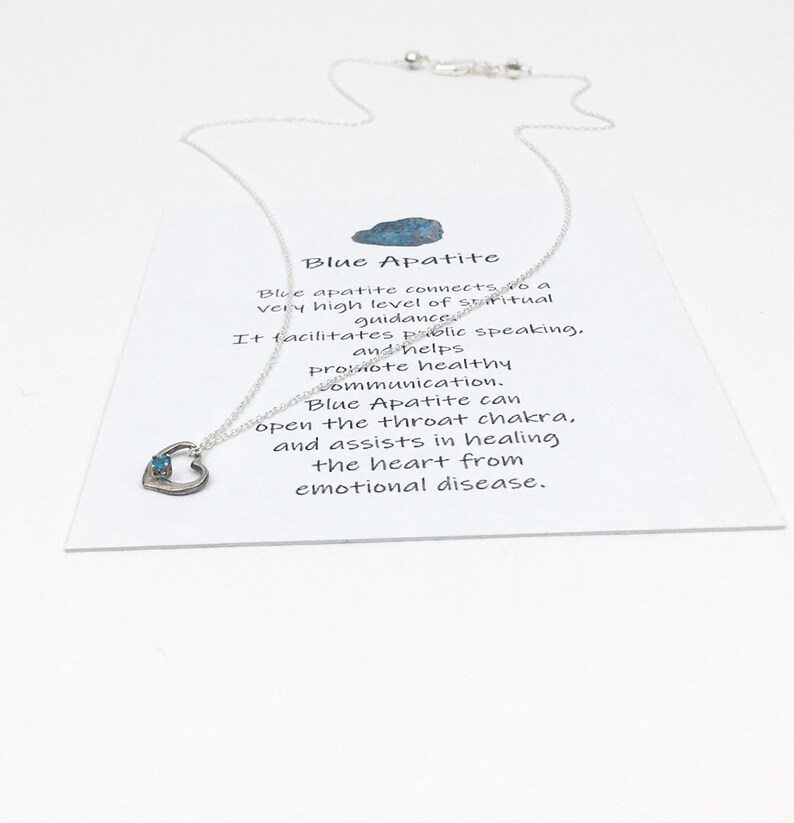 Natural Blue Apatite Gemstone Heart Shaped Blue Apatite Necklace Blue Apatite Necklace