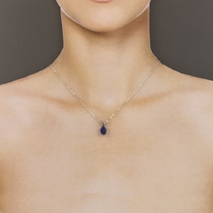 Faceted Lapis Lazuli Gemstone Pendant, Sterling Silver Lapis Lazuli Necklace, September Birthstone Blue Lapis Necklace
