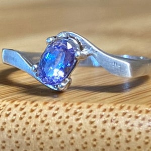Real Tanzanite Ring, December Birthstone Ring, Silver Tanzanite Ring, Purple Gemstone Ring