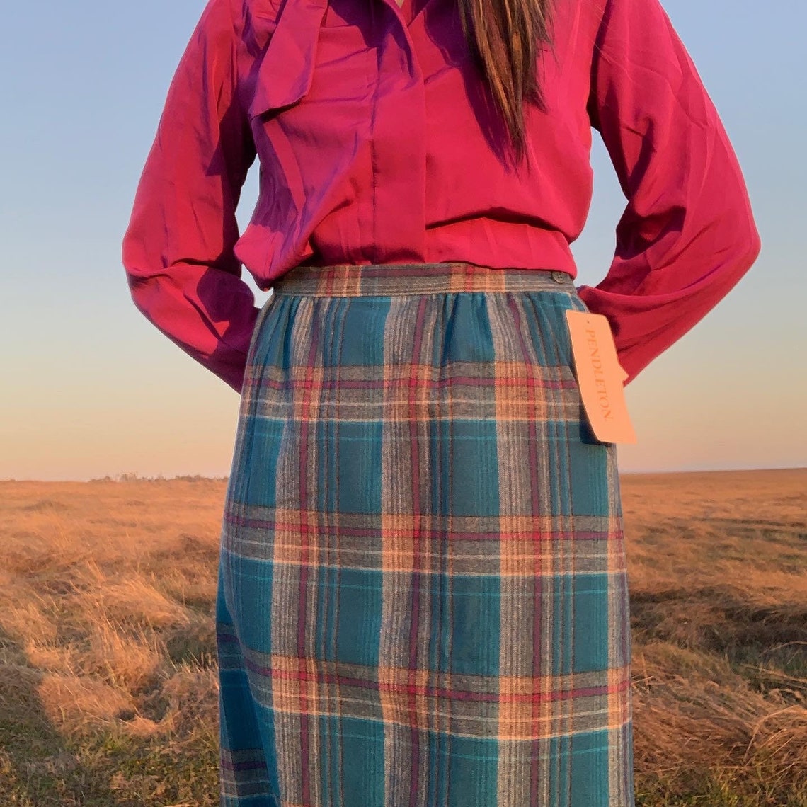 Vintage Deadstock Pendleton Gold Tag Purple and Blue Plaid Etsy