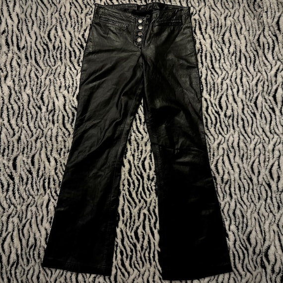 Kookie Leather Flares Biker Pants Quality Leather… - image 1