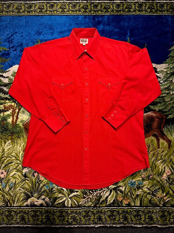 80’s Ely Cattlemen “Since 1878” Classic Red Long … - image 1