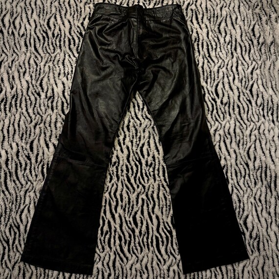 Kookie Leather Flares Biker Pants Quality Leather… - image 3