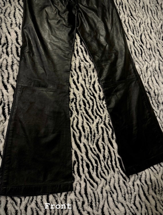 Kookie Leather Flares Biker Pants Quality Leather… - image 8