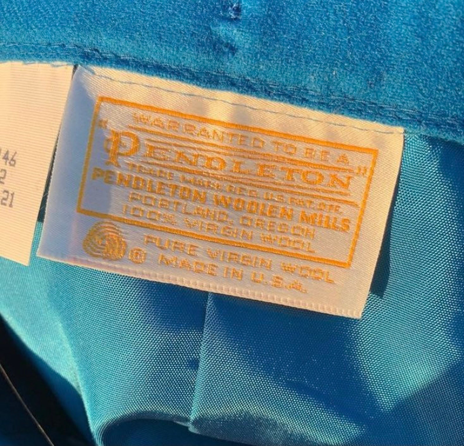 Vintage Deadstock Pendleton Gold Tag ALine Skirt in Blue Etsy