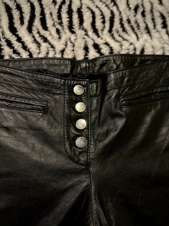 Kookie Leather Flares Biker Pants Quality Leather… - image 5