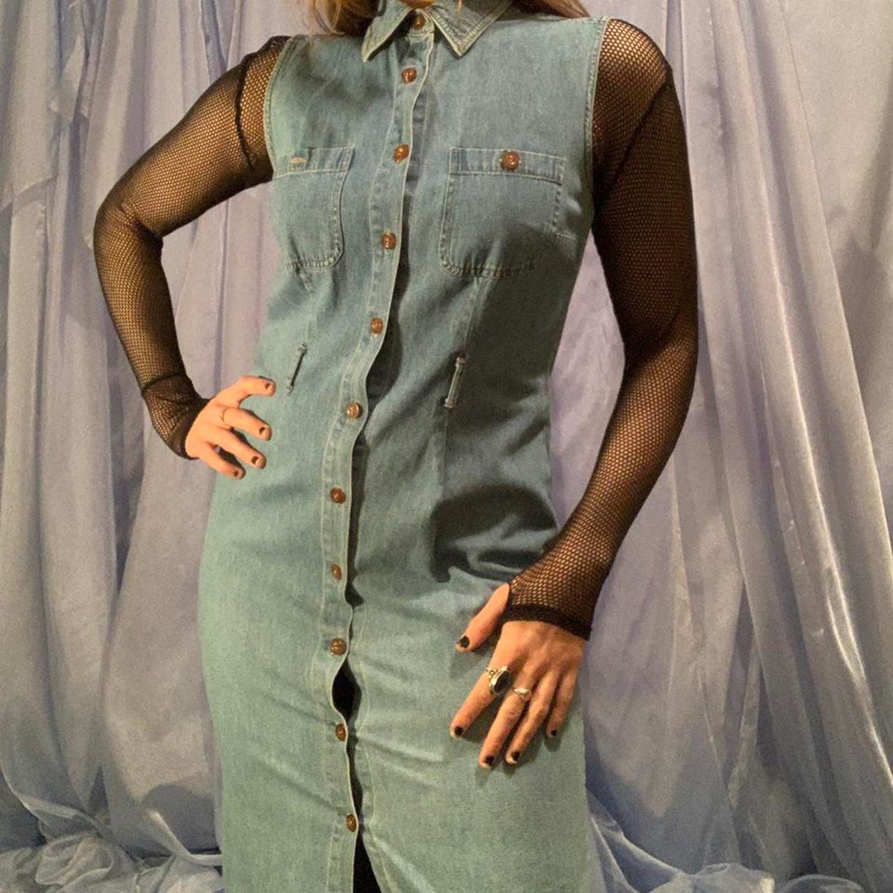90s Robbie Bee Jean Sleeveless Button 
