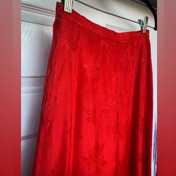 50’s/60’s Red Brocade Formal Skirt - image 7