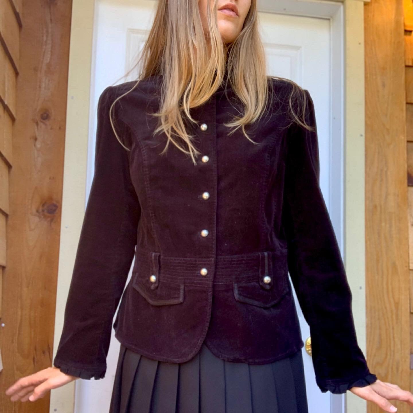 Black Corduroy Jacket - Etsy 格安通販新作 JieDa CORDUROY SHORT JACKET BLACK 1 Gジャン/デニムジャケット