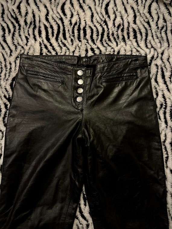 Kookie Leather Flares Biker Pants Quality Leather… - image 6