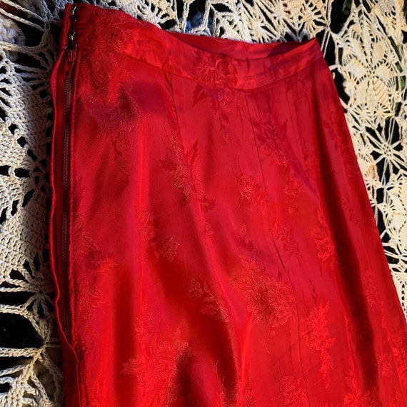 50’s/60’s Red Brocade Formal Skirt - image 4