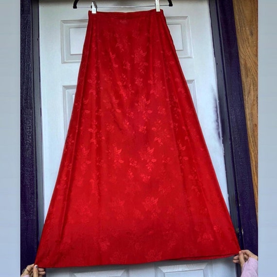 50’s/60’s Red Brocade Formal Skirt - image 5