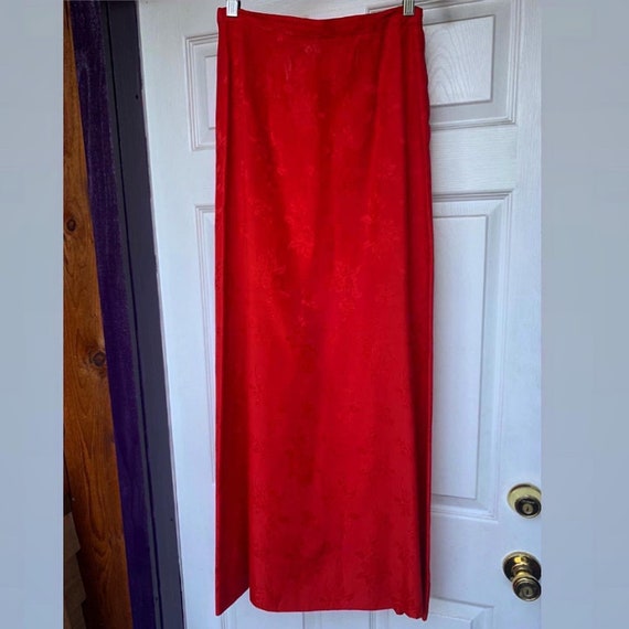50’s/60’s Red Brocade Formal Skirt - image 6