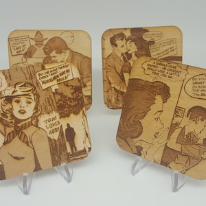 Vintage Romance Comic Cover Coasters