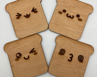 Funny Faces of Toast Coasters