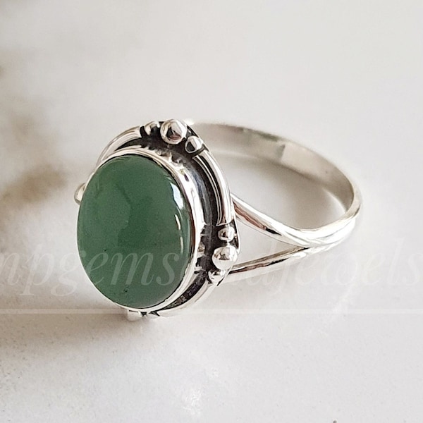 Green Aventurine Ring*925 Sterling Silver Ring*Aventurine Ring*Green Ring*Handmade Ring*Birthstone Ring*Gift*green aventurine jewellery*Ring